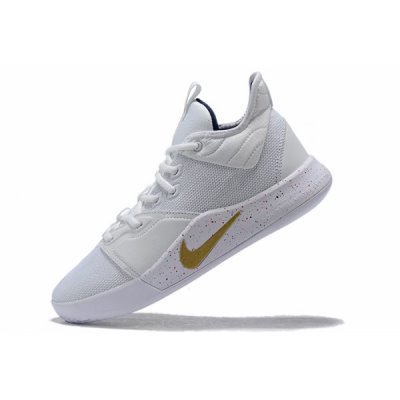 Nike Erkek Pg 3 Beyaz / Metal Altın / Lacivert Spor Ayakkabı Türkiye - AH5O7CAY